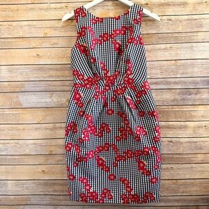 Adrianna Papell Dress Women’s Size 2 Petite Embroidered Floral Gingham